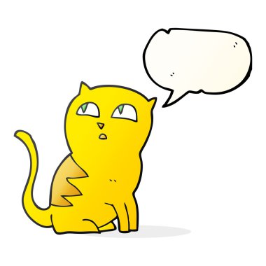 konuşma kabarcık karikatür kedi