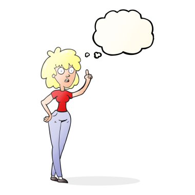 düşünce kabarcık karikatür kadın