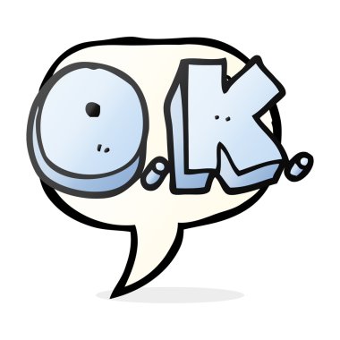 konuşma kabarcık karikatür kelime Tamam
