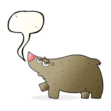 konuşma kabarcık karikatür ayı