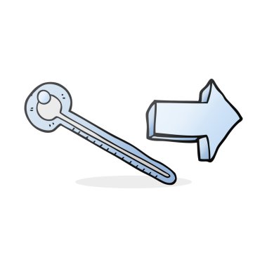 serbest çizilmiş karikatür termometre