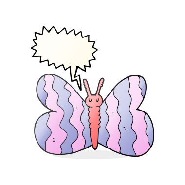 konuşma kabarcık karikatür kelebek