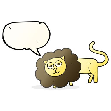 konuşma kabarcık karikatür aslan