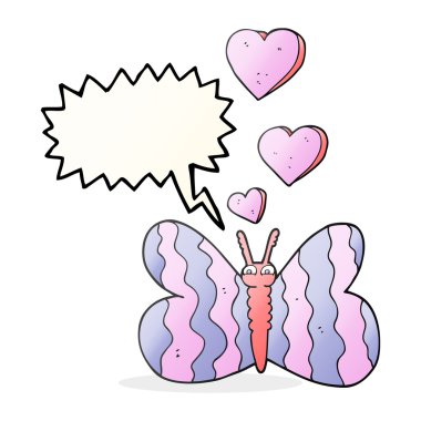 konuşma kabarcık karikatür kelebek