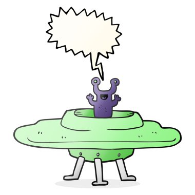 konuşma kabarcık karikatür uçan daire