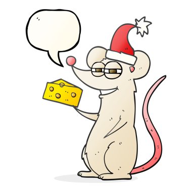konuşma balonu karikatür Noel fare