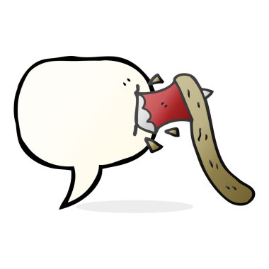 konuşma kabarcık karikatür balta