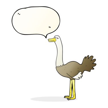 konuşma kabarcık karikatür devekuşu