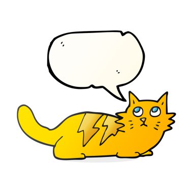 konuşma kabarcık karikatür kedi