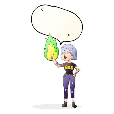 konuşma kabarcık karikatür kaya kız