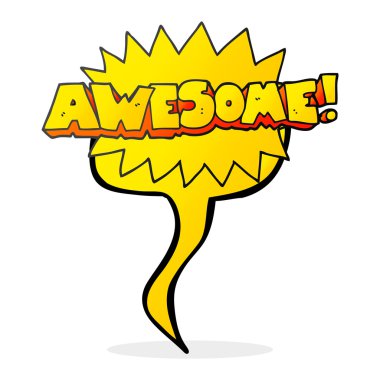 Harika konuşma kabarcık karikatür Not