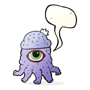 konuşma kabarcık karikatür uzaylı şapka