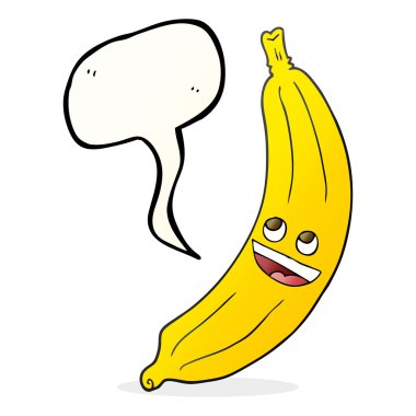 konuşma kabarcık karikatür muz