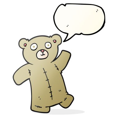 konuşma kabarcık karikatür oyuncak ayı