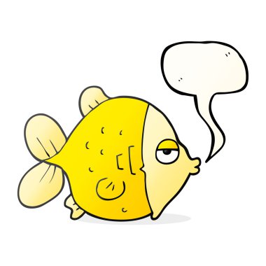 konuşma kabarcık karikatür komik balık