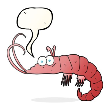 konuşma kabarcık karikatür karides