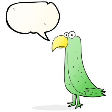 konuşma kabarcık karikatür papağan