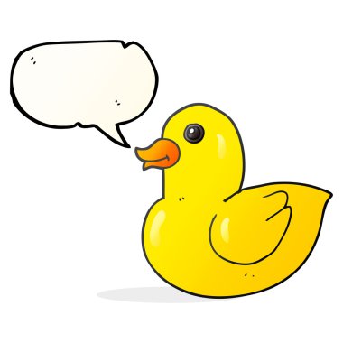 konuşma kabarcık karikatür lastik ördek