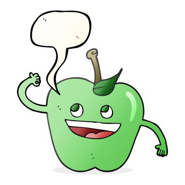 konuşma kabarcık karikatür elma