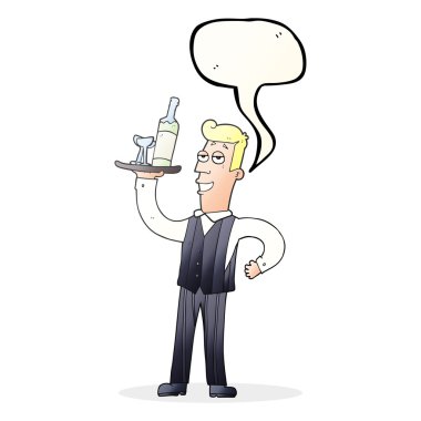 konuşma kabarcık karikatür garson