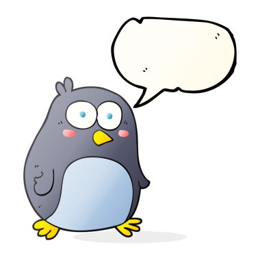 konuşma kabarcık karikatür penguen