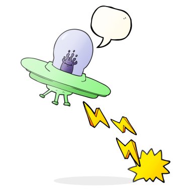 konuşma kabarcık karikatür uçan daire