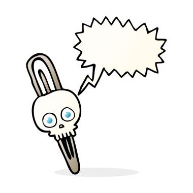 konuşma kabarcık karikatür kafatası hairclip