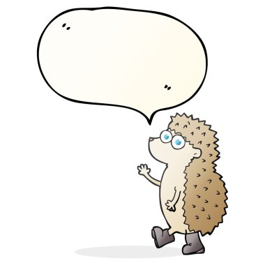 şirin konuşma kabarcık karikatür kirpi