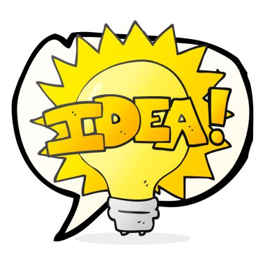 konuşma balonu çizgi film fikir ampul simgesi