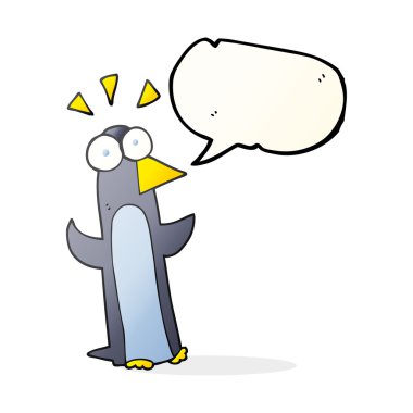 konuşma kabarcık karikatür sürpriz penguen