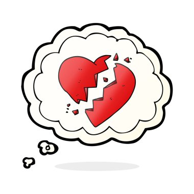 düşünce kabarcık karikatür kırık kalp