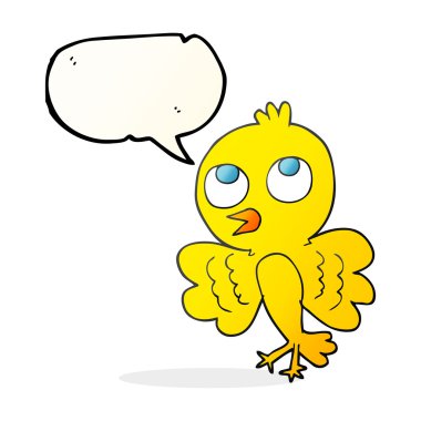 konuşma kabarcık karikatür kuş