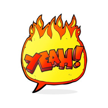 Evet! konuşma kabarcık karikatür Not