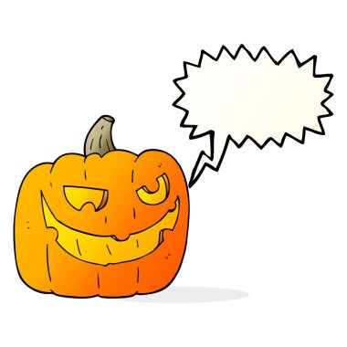 Cadılar Bayramı Balkabağı karikatür konuşma balonu