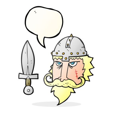 konuşma balonu karikatür viking savaşçısı