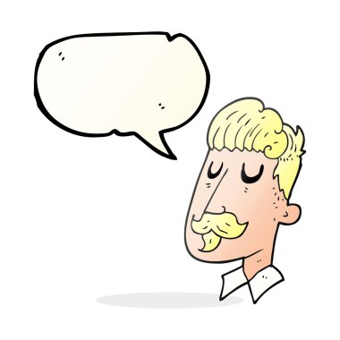 konuşma kabarcık karikatür adam bıyıklı