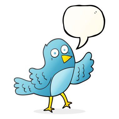 konuşma kabarcık karikatür kuş