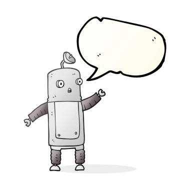 konuşma kabarcık karikatür robot