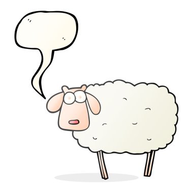 konuşma kabarcık karikatür koyun