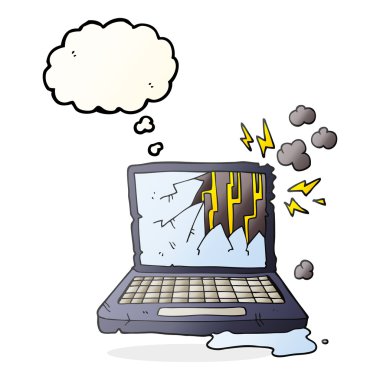 kabarcık karikatür kırık bilgisayar sanıyordum