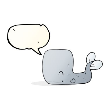 konuşma kabarcık karikatür mutlu balina