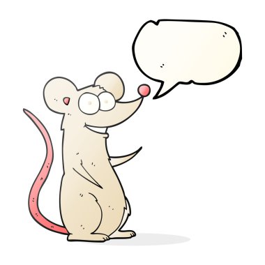 konuşma kabarcık karikatür mutlu fare