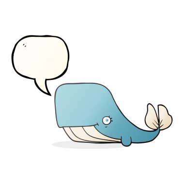 konuşma kabarcık karikatür mutlu balina