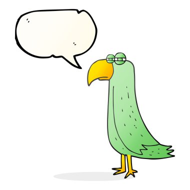 konuşma kabarcık karikatür papağan