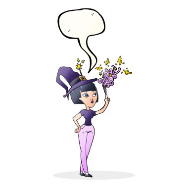 konuşma kabarcık karikatür cadı