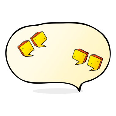 konuşma kabarcık karikatür tırnak işaretleri