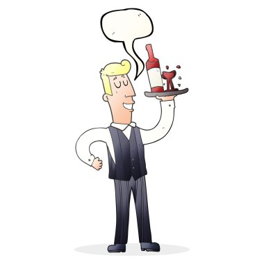 konuşma kabarcık karikatür garson