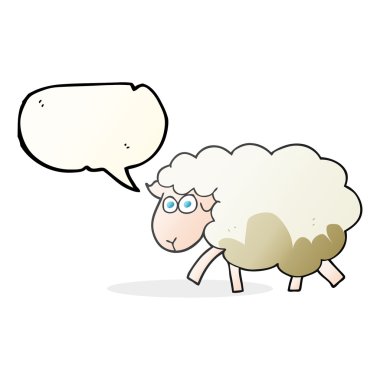 konuşma kabarcık karikatür çamurlu koyun