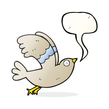 konuşma kabarcık karikatür kuş