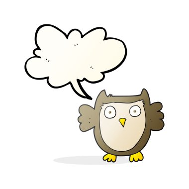 konuşma kabarcık karikatür baykuş